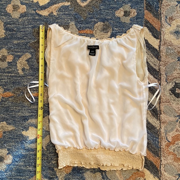 WHBM Silk Button Ruffle Tank Top - Picture 8 of 10